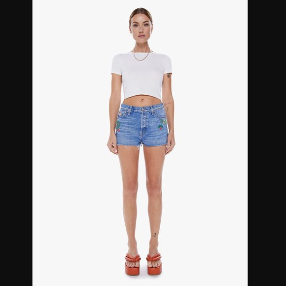 NWT MOTHER The Ditcher Cut Off Short (Romaine Calm) - Picture 5 of 16